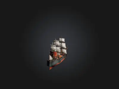 Realistic Ship Model Low-poly 3D model
