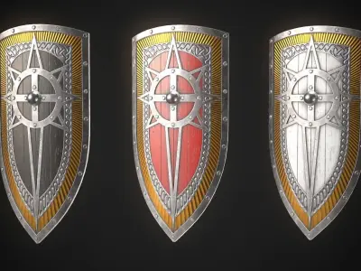 Knight Shield 06 Low-poly 3D model