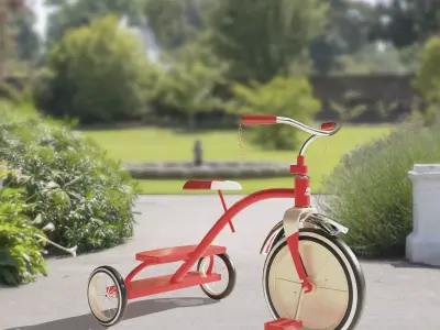 Red Tricycle Bike 3D Model 3D model