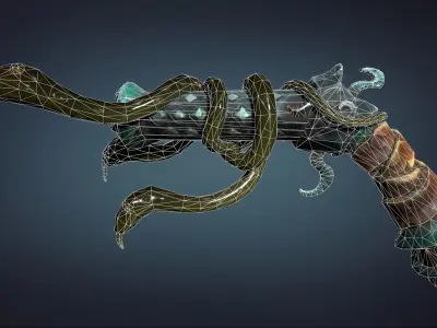 Snake pistol Low-poly 3D model