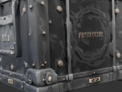 Sci Fi Crate with Reinforced Corners Low-poly 3D model