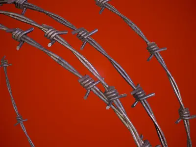 3D Barbed Wire Low-poly 3D model