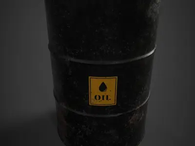 Worn Metal Barrels Low-poly 3D model
