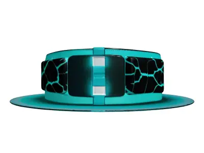 Glowing Neon Cyan Wristband 3D model