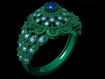 Women Ring 86 antique style enamel diamond wedding women ring 3D print model