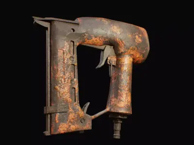 Rusty Air Nailer  Low-poly 3D model