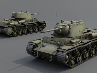 KV-1 m1942 Heavy tank Low-poly 3D model