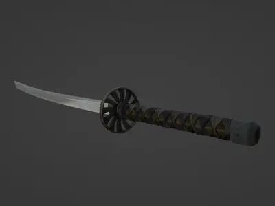 Katana samurai sword Low-poly 3D model shop