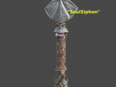 War Mace SoulSiphon Game Ready Low-poly 3D model
