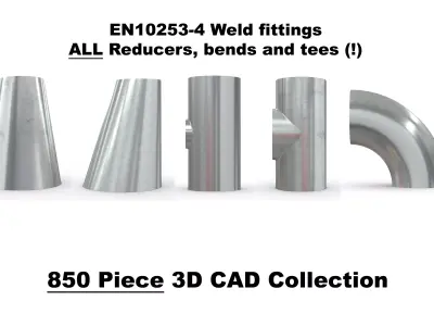 EN10253-4 weld Fittings - 850 Files CAD Collection 3D model