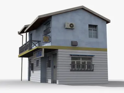 Japanese House x10 Low-poly 3D model