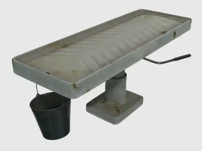 Low Poly Vintage Mortuary Items Low-poly 3D model