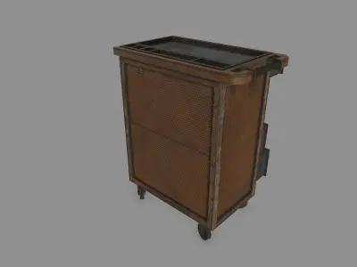 Cupboard metal cabinet with drawers Low-poly 3D model