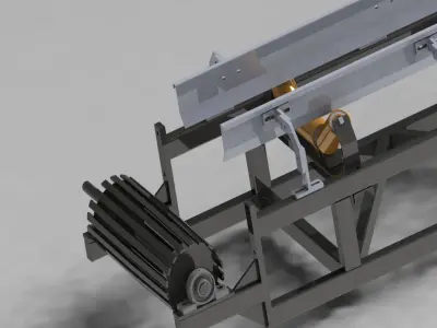 5 meters 500 mm WIDTH V TYPE BELT CONVEYOR WITH SCRAPER 3D model