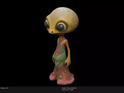 Low Poly Stylized Alien Statue Low-poly 3D model
