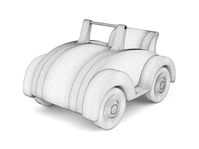 Wooden toy car 28 3D model