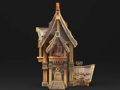 Stylized house 3D print model