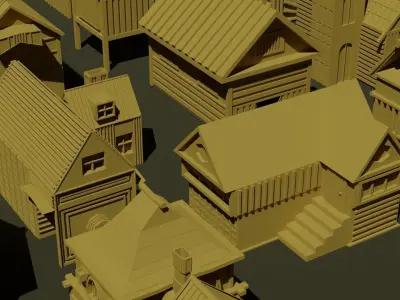 3D Medieval building Pack 3D model