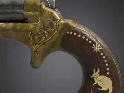 revolver Low-poly 3D model