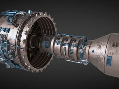 Jet engine 3D model 5