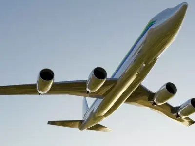 Fictional Modernized Quad Engine Jetliner 707-120 CFM Inspired Low-poly 3D model