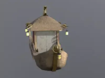 Ancient Chinese Fantasy House Boat 3D Model 3D model
