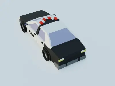 police car  - low poly Free 3D model