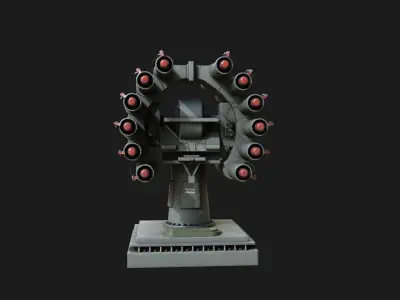 Russian Anti Submarine Launcher RBU-6000 Zapad Low-poly 3D model