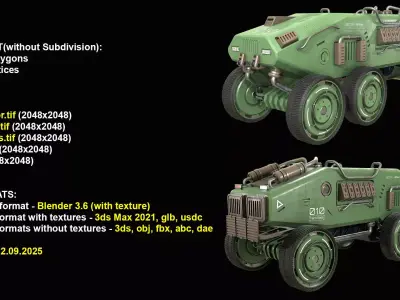 Mars Rover-1-Green 3D model
