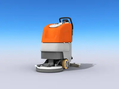 Walk Behind Scrubber Drier Low-poly 3D model