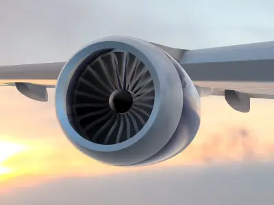 Aircraft Boeing 777-300ER  Low-poly 3D model