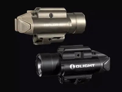 tactical weapon flashlight with laser Olight Baldr Pro Low-poly 3D model