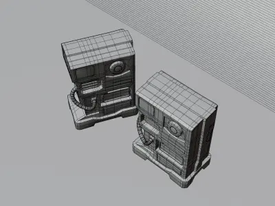 Sci-Fi Power Generator Game-Ready PBR Asset Low-poly 3D model