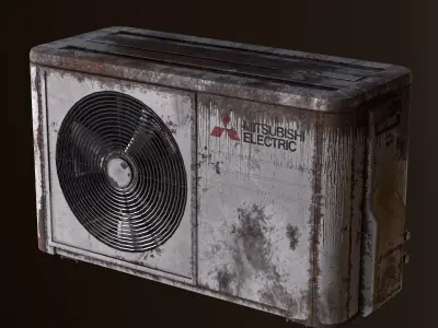 Rusty air conditioner Low-poly 3D model
