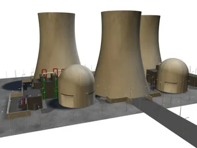 Nuclear power plant model 3D model