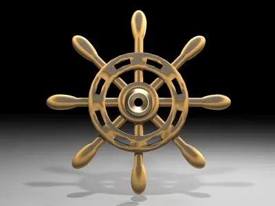 Ship Wheel 4 3D model