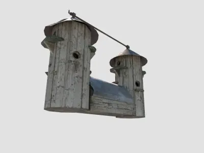 Old Wooden Bird  Houses 3D model