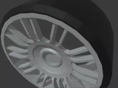 Low Poly Wheel 02 Low-poly 3D model