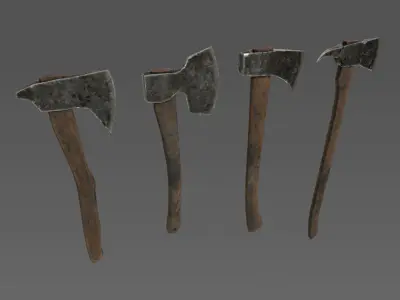 Next Gen AAA Axe Set - game ready Low-poly 3D model