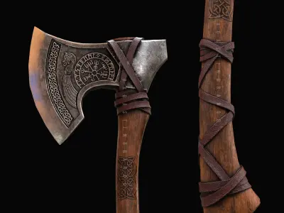 Viking Axe 3D Weapon Model Low-poly 3D model