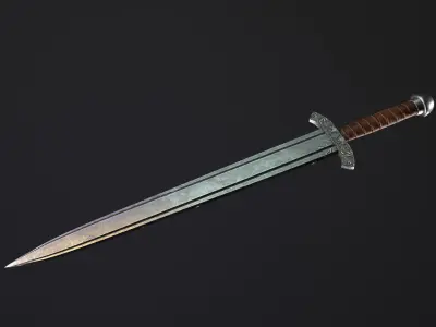 Short Sword PBR Low-poly 3D model