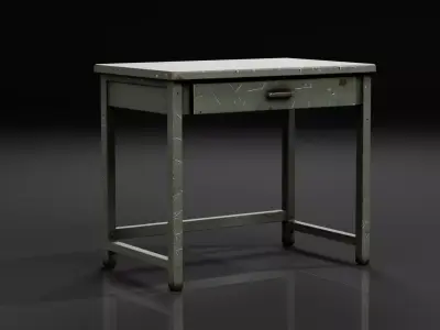 Soviet Metal Desk Free low-poly 3D model