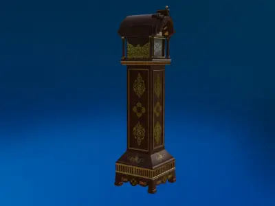 Grandfather Clock Jacobean Low-poly 3D model