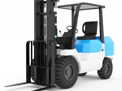 Forklift truck Low-poly 3D model V2