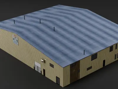 hangar building02 Low-poly 3D model
