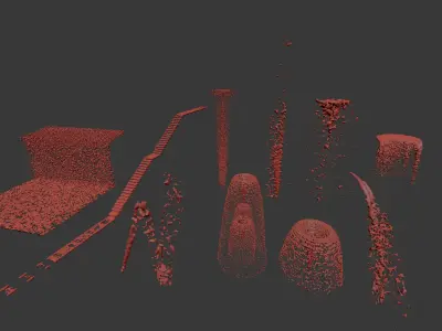 Water Collection two waterfalls 3D model