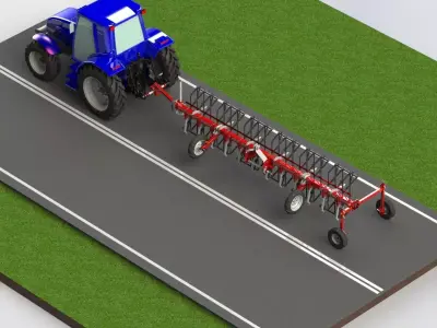 WG 0012 - Heavy toothed harrow 6m 3D model
