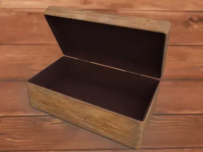 Vintage jewelry box PBR low-poly 3D model Low-poly 3D model
