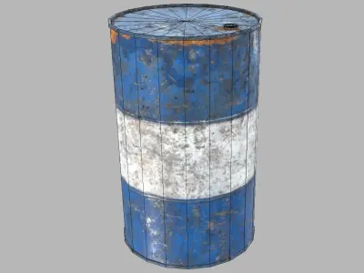 Oil Drum Low-poly 3D model get