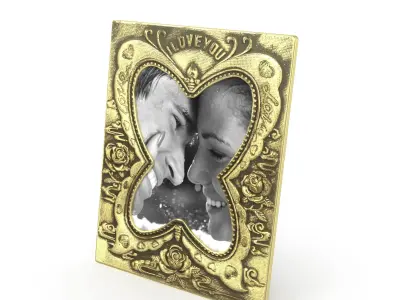Antique Photo Frame Low-poly 3D model